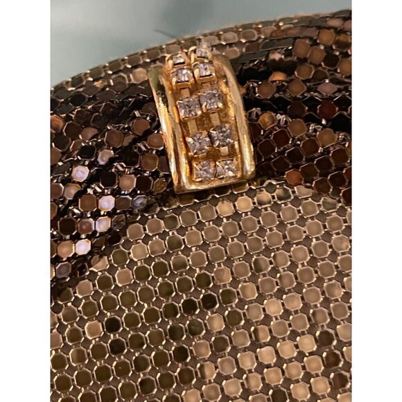 Yeuwton purse vintage chain mail gold & copper rhynestone trim magnet fasten - Picture 2 of 8